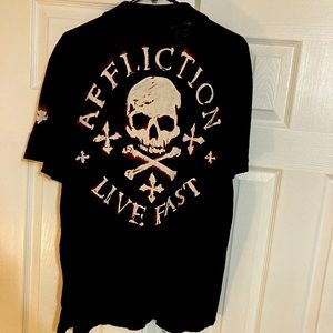 Affliction live fast men’s polo - black